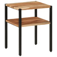 Vidaxl bijzettafel 35x35x45 cm massief acaciahout en ijzer