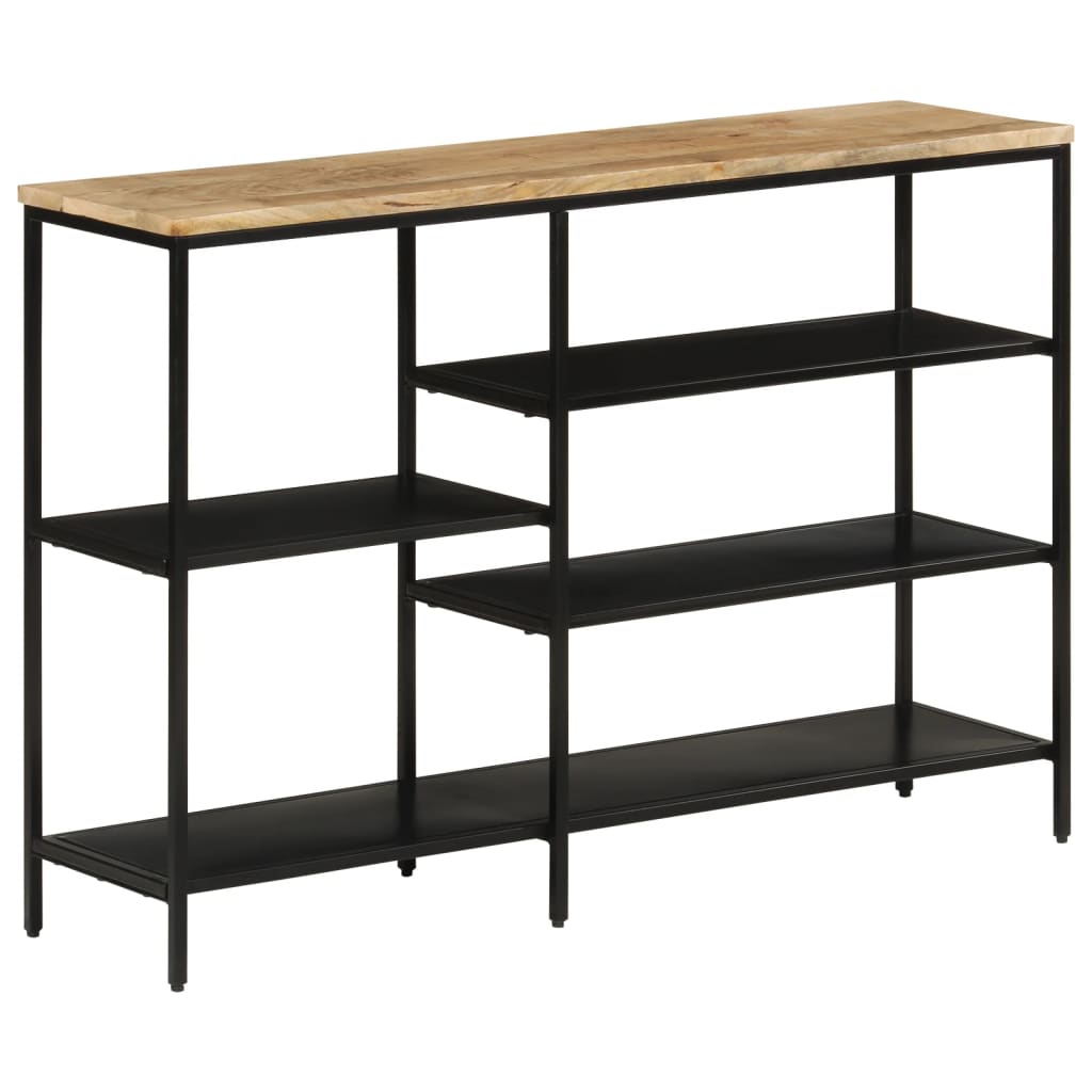 Vidaxl wandtafel 110x30x75 cm massief ruw mangohout en ijzer