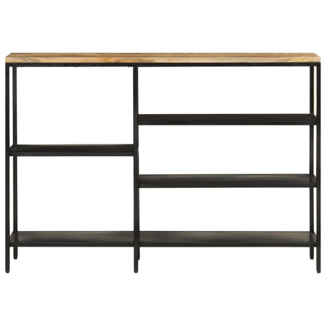 Vidaxl wandtafel 110x30x75 cm massief ruw mangohout en ijzer