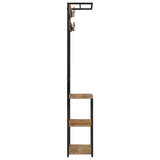 VidaXL Garderobenständer mit Schuhablage 68x30x182 cm massives rohes Mangoholz