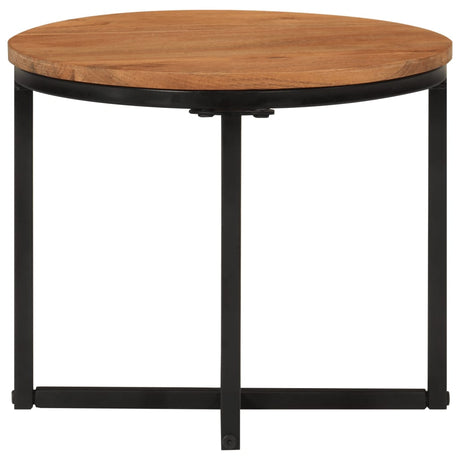Vidaxl salontafel 35x35x30 cm massief acaciahout en ijzer
