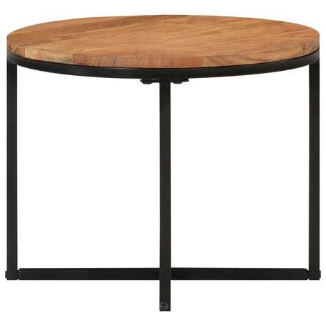 Vidaxl salontafel 45x45x35 cm massief acaciahout en ijzer