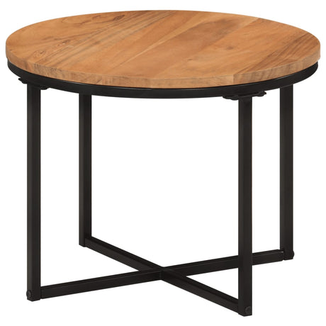 Vidaxl salontafel 45x45x35 cm massief acaciahout en ijzer