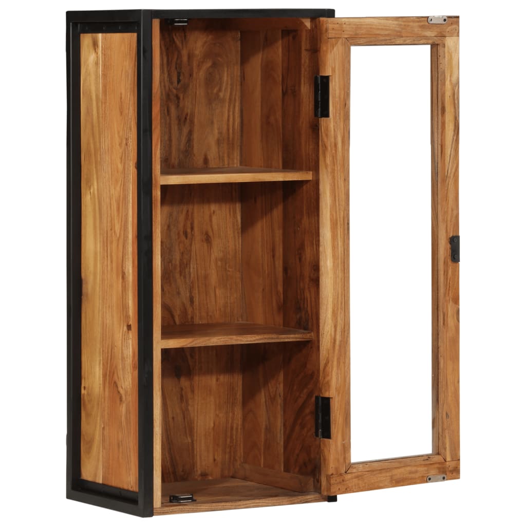 Vidaxl badkamerwandkast 40x30x90 cm massief acaciahout en ijzer