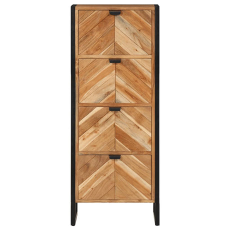 Vidaxl badkamerkast 40x30x100 cm massief acaciahout en ijzer