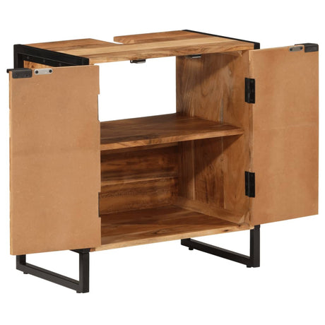 Vidaxl badkamerkast 55x35x60 cm massief acaciahout en ijzer
