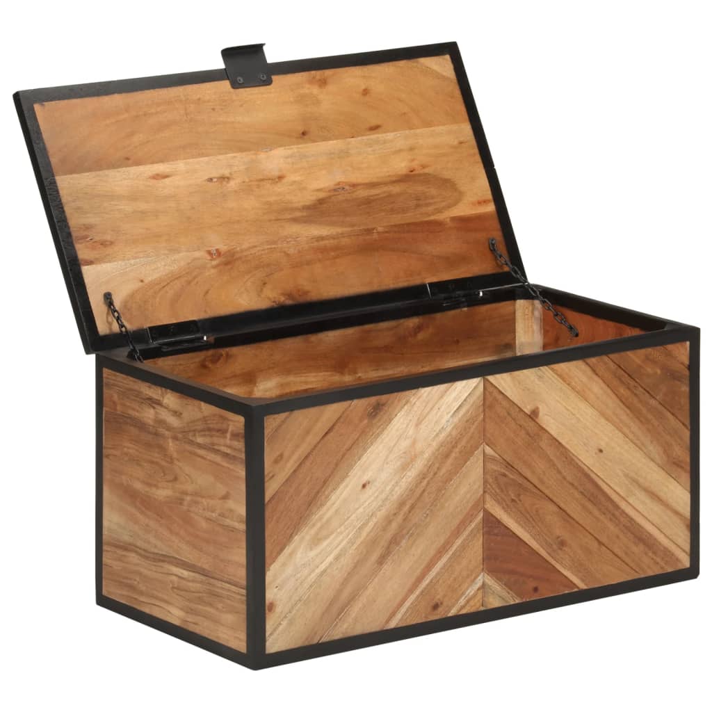 VidaXL Aufbewahrungsbox 60x30x30 cm aus massivem Akazienholz und Eisen