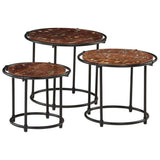Vidaxl tafeltjesset 3 st massief gerecycled hout