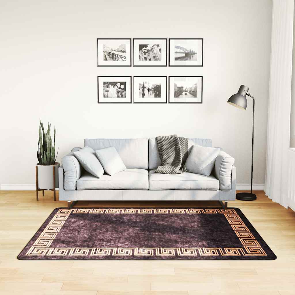 Vidaxx Teppich waschbar, rutschfest, 120 x 170 cm, Schwarz und Gold
