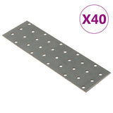 VidaXL Bleche perforiert 40 Stück 2 mm 200x60 mm verzinkter Stahl