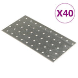 VidaXL Bleche perforiert 40 Stück 2 mm 200x100 mm verzinkter Stahl