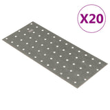 VidaXL-Platten perforiert, 20 Stück, 2 mm, 240 x 100 mm, verzinkter Stahl