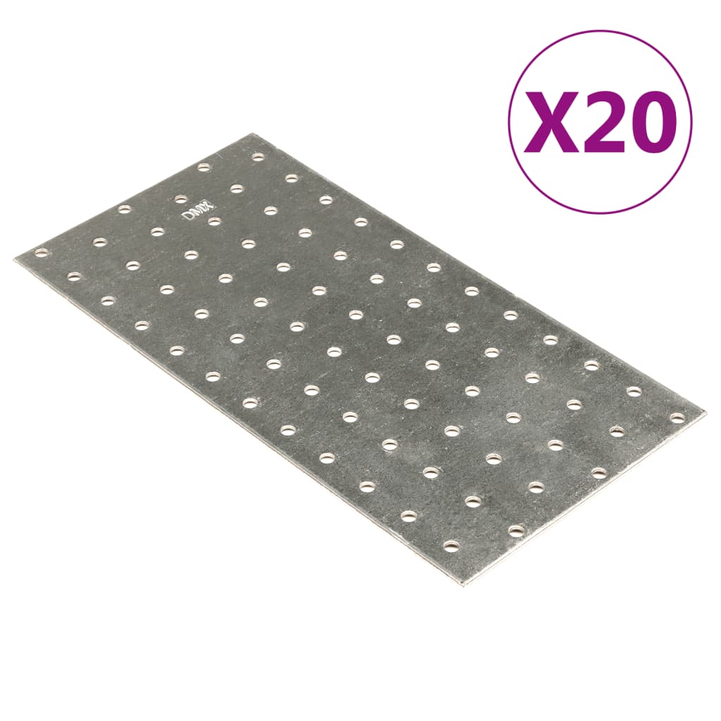 VidaXL Bleche perforiert 20 Stück 2 mm 240x120 mm verzinkter Stahl