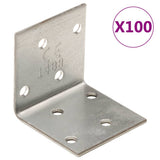 VidaXL Eckwinkel 100 Stück 2 mm 40x40x40 mm verzinkter Stahl