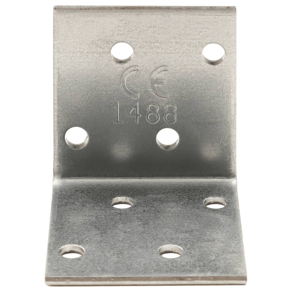 VidaXL Eckwinkel 100 Stück 2 mm 40x40x40 mm verzinkter Stahl
