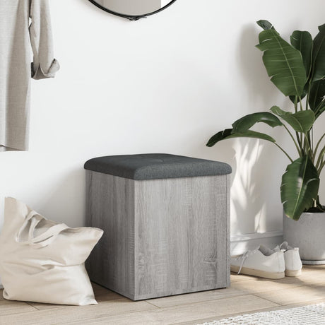 Vidaxl opbergbankje 42x42x45 cm bewerkt hout grijs sonoma eikenkleurig