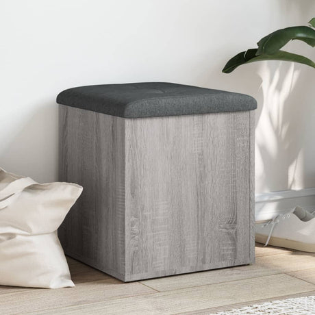 Vidaxl opbergbankje 42x42x45 cm bewerkt hout grijs sonoma eikenkleurig