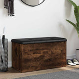 Vidaxl opbergbankje 82x42x45 cm bewerkt hout gerookt eikenkleurig