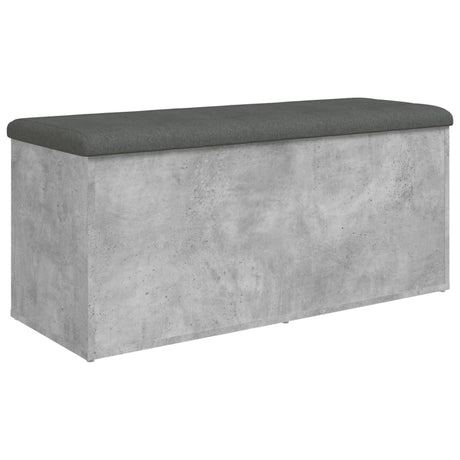 Vidaxl opbergbankje 102x42x45 cm bewerkt hout betongrijs