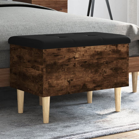 Vidaxl opbergbankje 62x42x46 cm bewerkt hout gerookt eikenkleurig