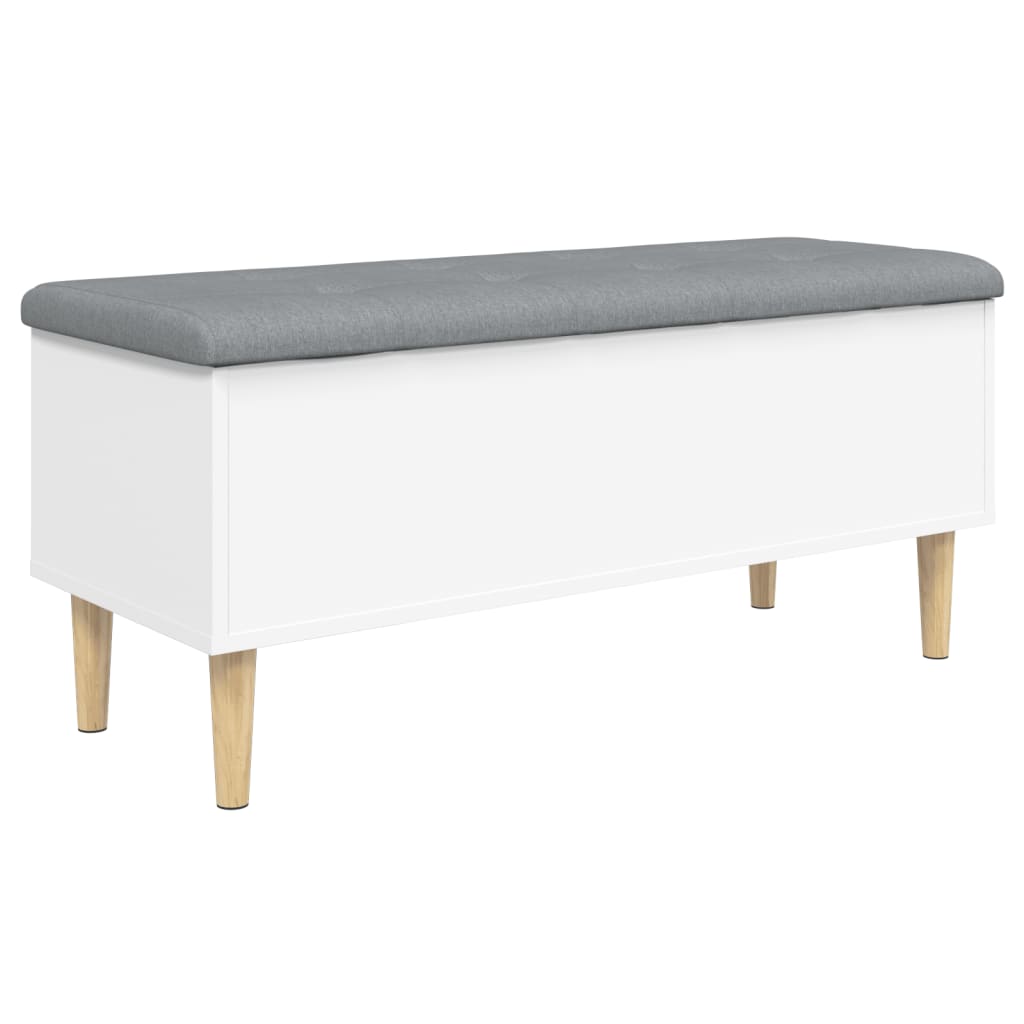 Vidaxl opbergbankje 102x42x46 cm bewerkt hout wit