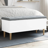 Vidaxl opbergbankje 102x42x46 cm bewerkt hout wit