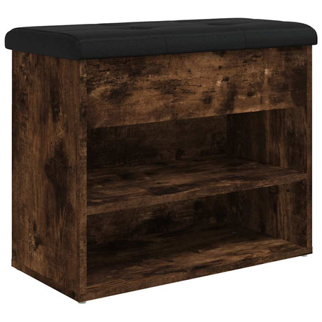 Vidaxl schoenenbankje 62x32x50 cm bewerkt hout gerookt eikenkleurig