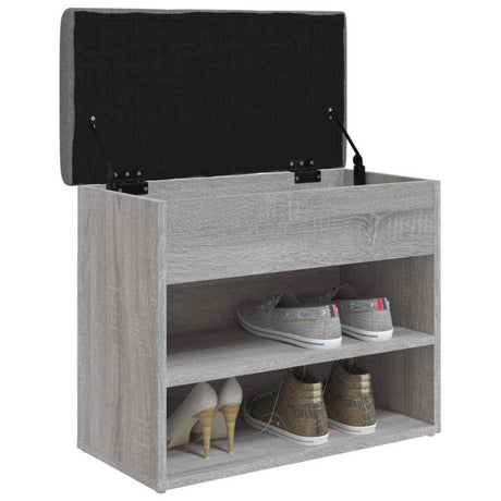 Vidaxl schoenenbankje 62x32x50 cm bewerkt hout grijs sonoma