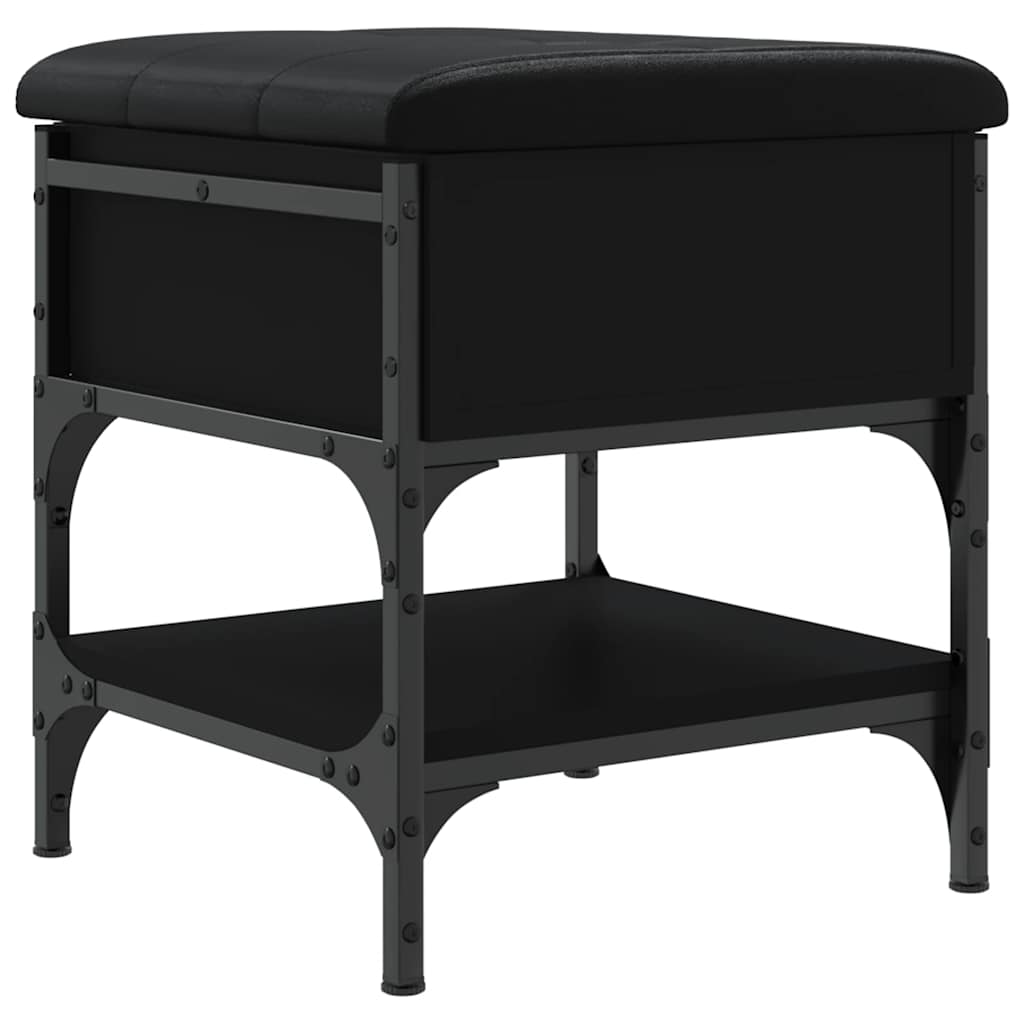 Vidaxl schoenenbank 42x42x45 cm bewerkt hout zwart