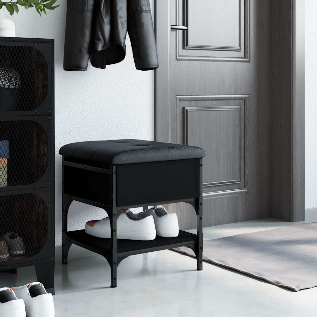 Vidaxl schoenenbank 42x42x45 cm bewerkt hout zwart