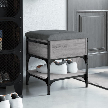 Vidaxl schoenenbank 42x42x45 cm bewerkt hout grijs sonoma eikenkleurig