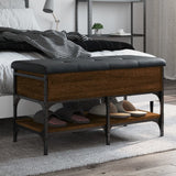 Vidaxl schoenenbank 82x42x45 cm bewerkt hout bruin eikenkleur