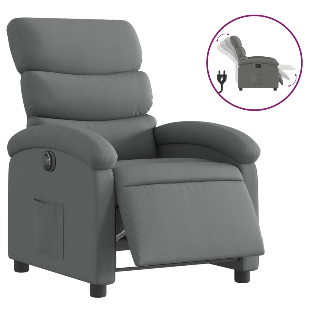 Vidaxl fauteuil elektrisch verstelbaar stof donkergrijs