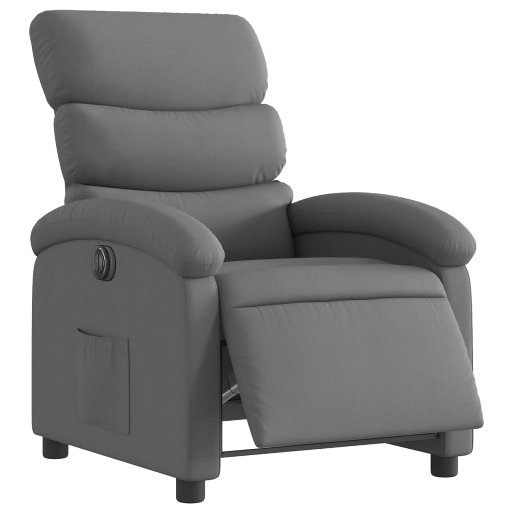 Vidaxl fauteuil elektrisch verstelbaar stof donkergrijs
