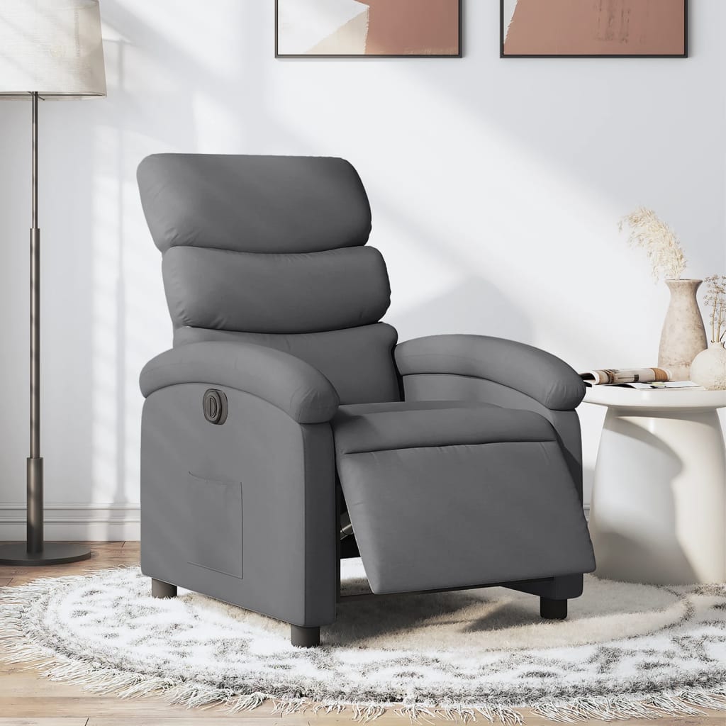Vidaxl fauteuil elektrisch verstelbaar stof donkergrijs