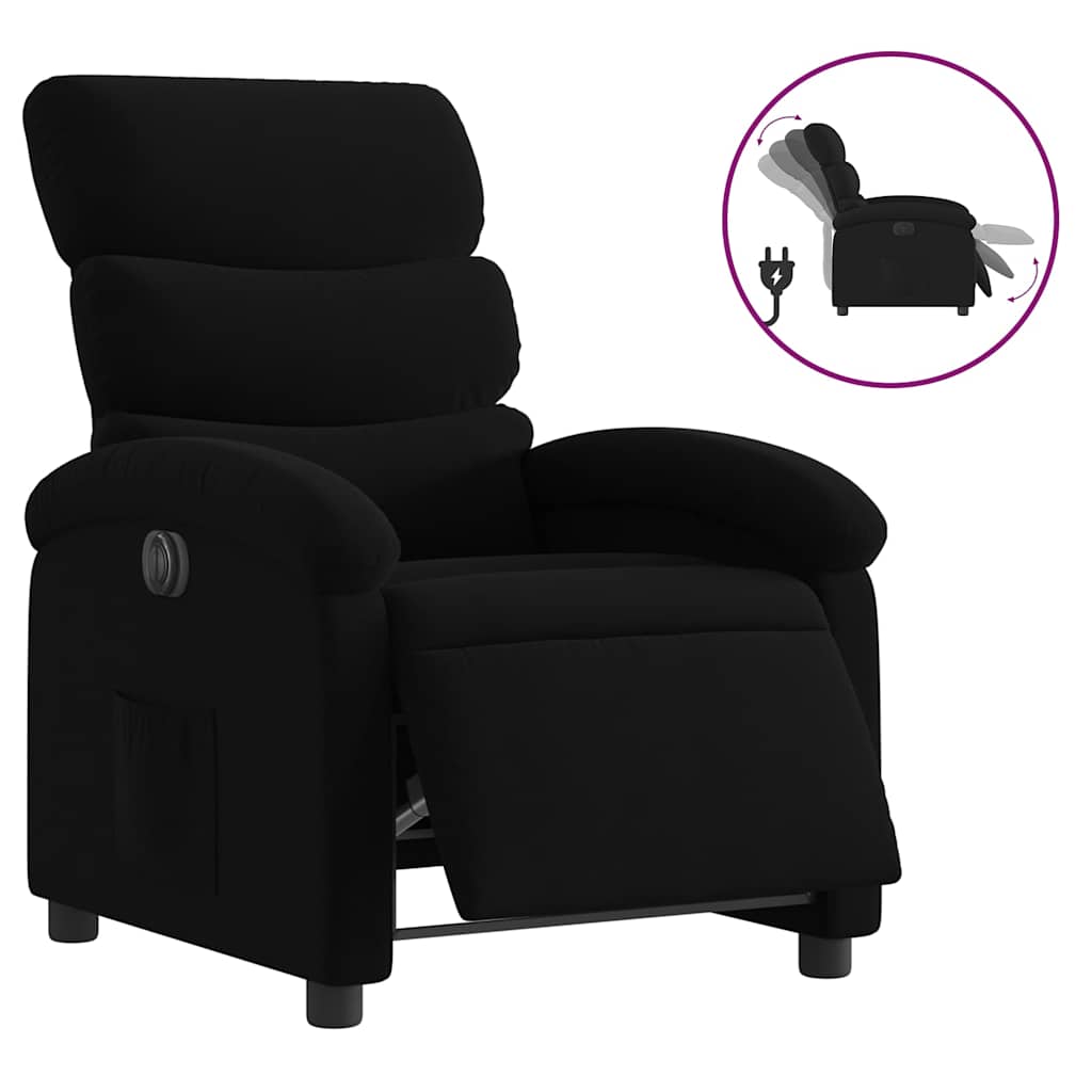 Vidaxl fauteuil verstelbaar elektrisch stof zwart