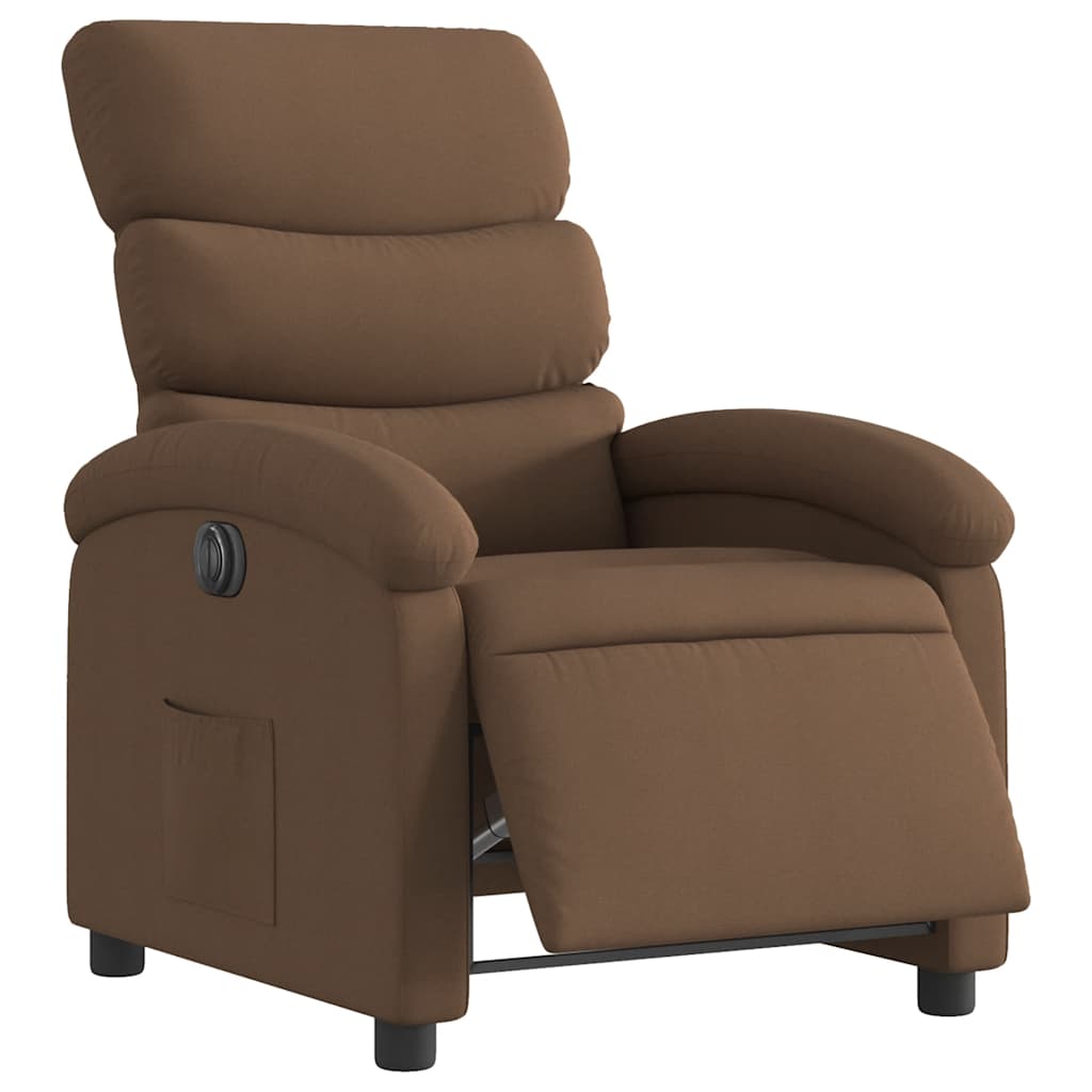 Vidaxl fauteuil verstelbaar elektrisch stof bruin