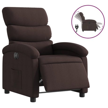 Vidaxl fauteuil verstelbaar elektrisch stof donkerbruin