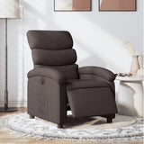 Vidaxl fauteuil verstelbaar elektrisch stof donkerbruin