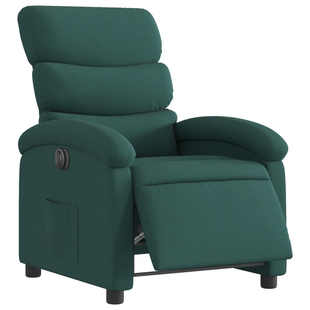 Vidaxl fauteuil verstelbaar elektrisch stof donkergroen