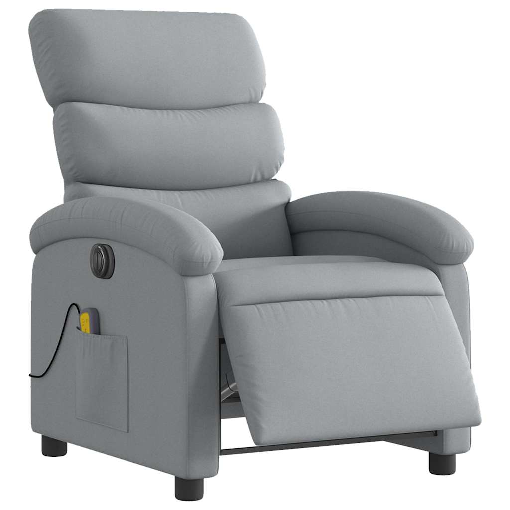 Vidaxl massagestoel elektrisch verstelbaar stof lichtgrijs