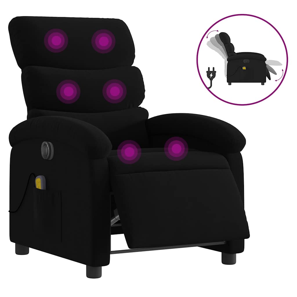 Vidaxl massagestoel elektrisch verstelbaar stof zwart