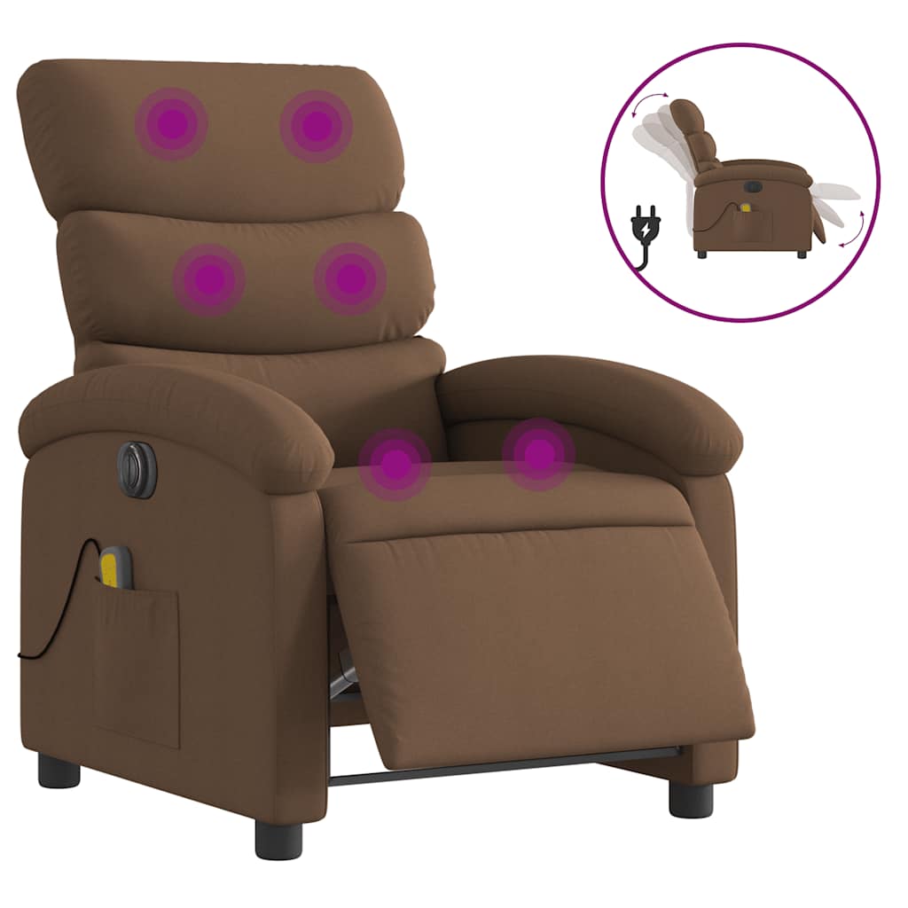 Vidaxl massagestoel elektrisch verstelbaar stof bruin