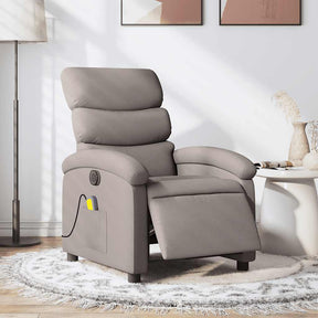 Vidaxl massagestoel elektrisch verstelbaar stof taupe