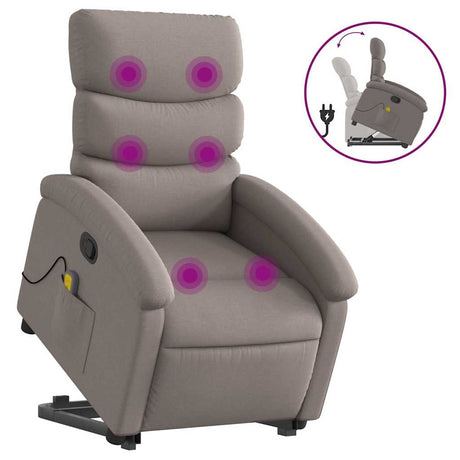 Vidaxl sta-op-massagestoel verstelbaar stof taupe