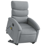 Vidaxl sta-op-massagestoel elektrisch verstelbaar stof lichtgrijs