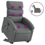 Vidaxl sta-op-massagestoel elektrisch verstelbaar stof donkergrijs