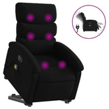 Vidaxl sta-op-massagestoel elektrisch verstelbaar stof zwart