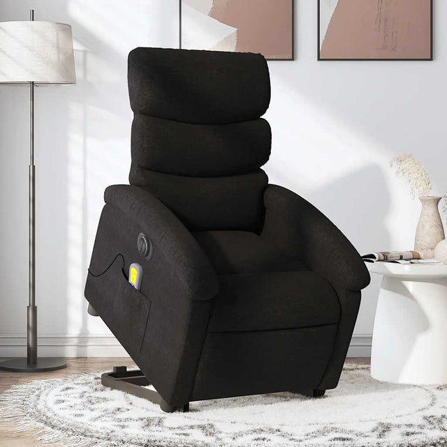 Vidaxl sta-op-massagestoel elektrisch verstelbaar stof zwart