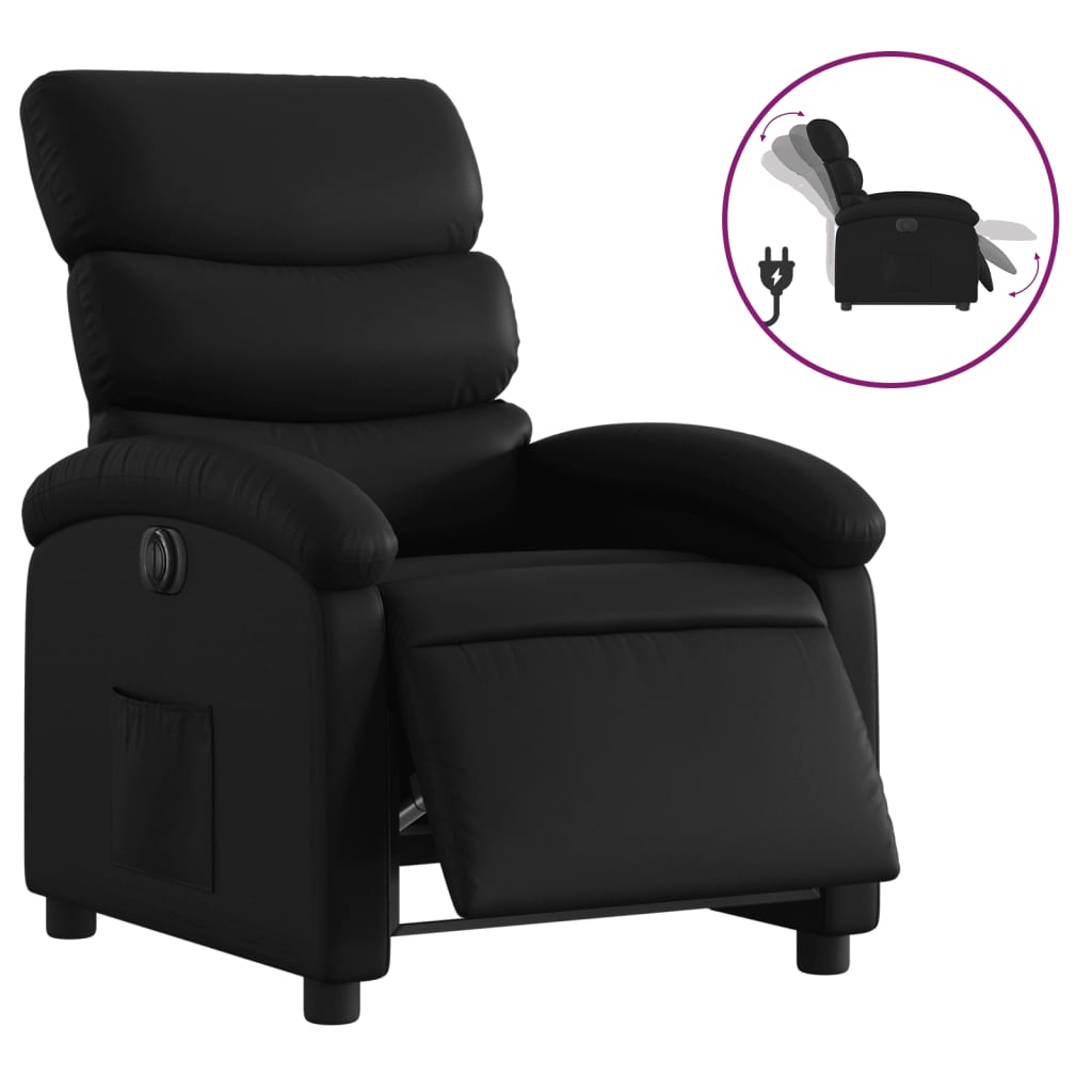 Vidaxl fauteuil elektrisch verstelbaar kunstleer zwart